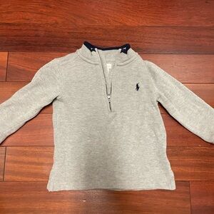 Ralph Lauren Polo Gray Navy Zip Up Sweater Sz 24M
